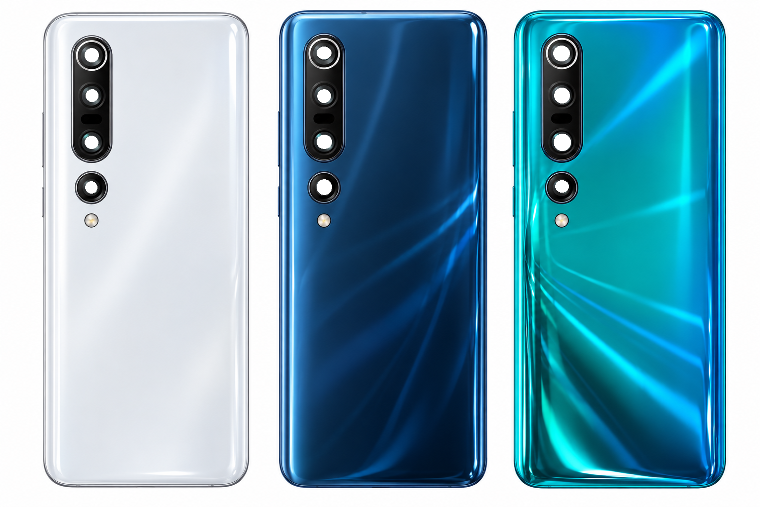 Compatible Replacement for Xiaomi Mi 10 Pro 5G Back Panel – White, Navy Blue & Blue